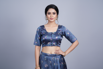 Grey Banarasi silk Blouse