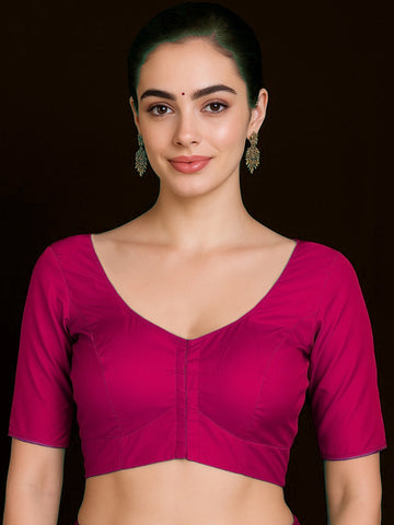 dark pink Pure silk with lining blouse