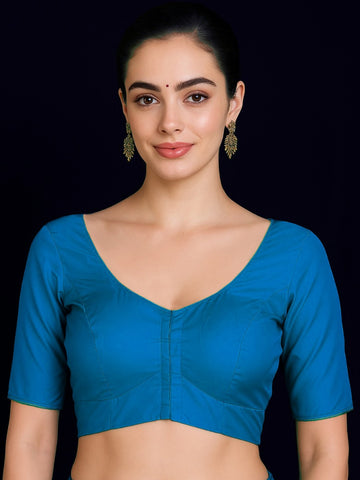 Royal Blue Pure silk with lining blouse