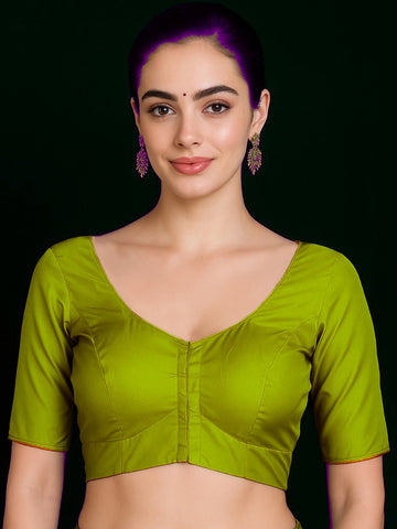 lime green Pure silk with lining blouse