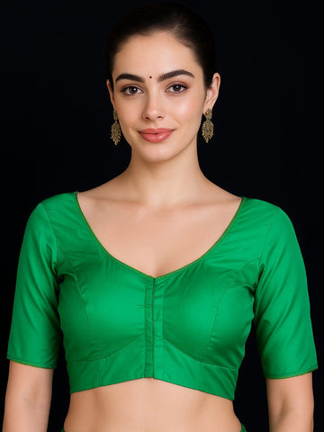Green Pure silk with lining blouse