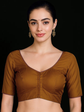 Brown Pure silk with lining blouse