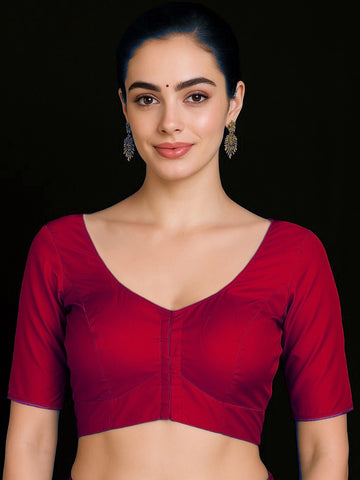 Red Pure silk with lining blouse
