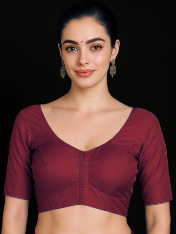 Dark Red Pure silk with lining blouse