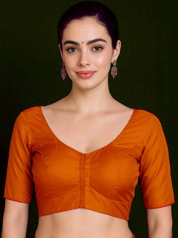 Orange Pure silk with lining blouse
