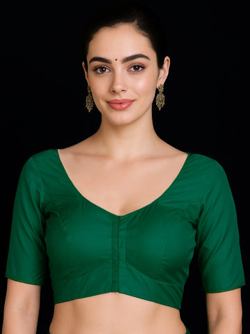 Dark Green Puresilk with lining blouse