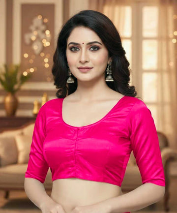 dark pink Pure silk with lining blouse