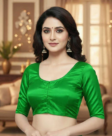 Green Pure silk with lining blouse