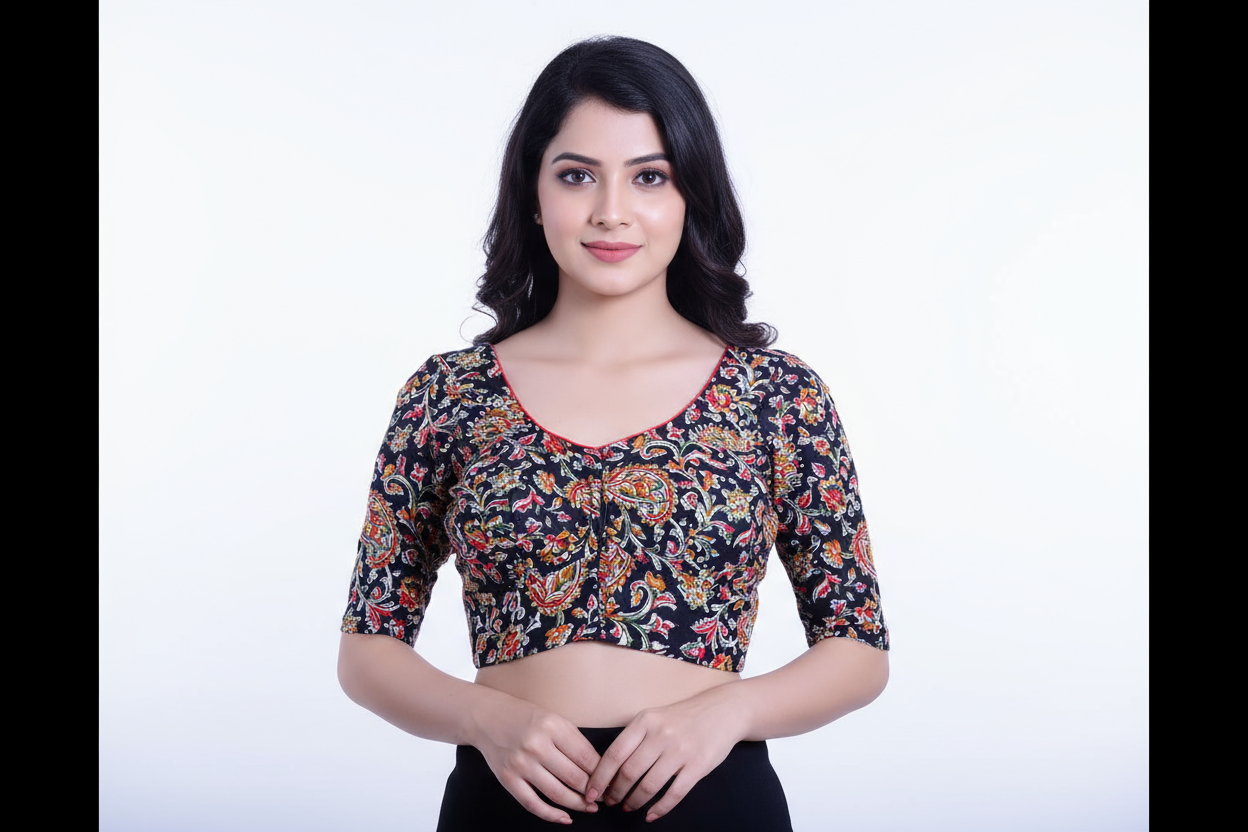 100% Pure Black Cotton Blouse