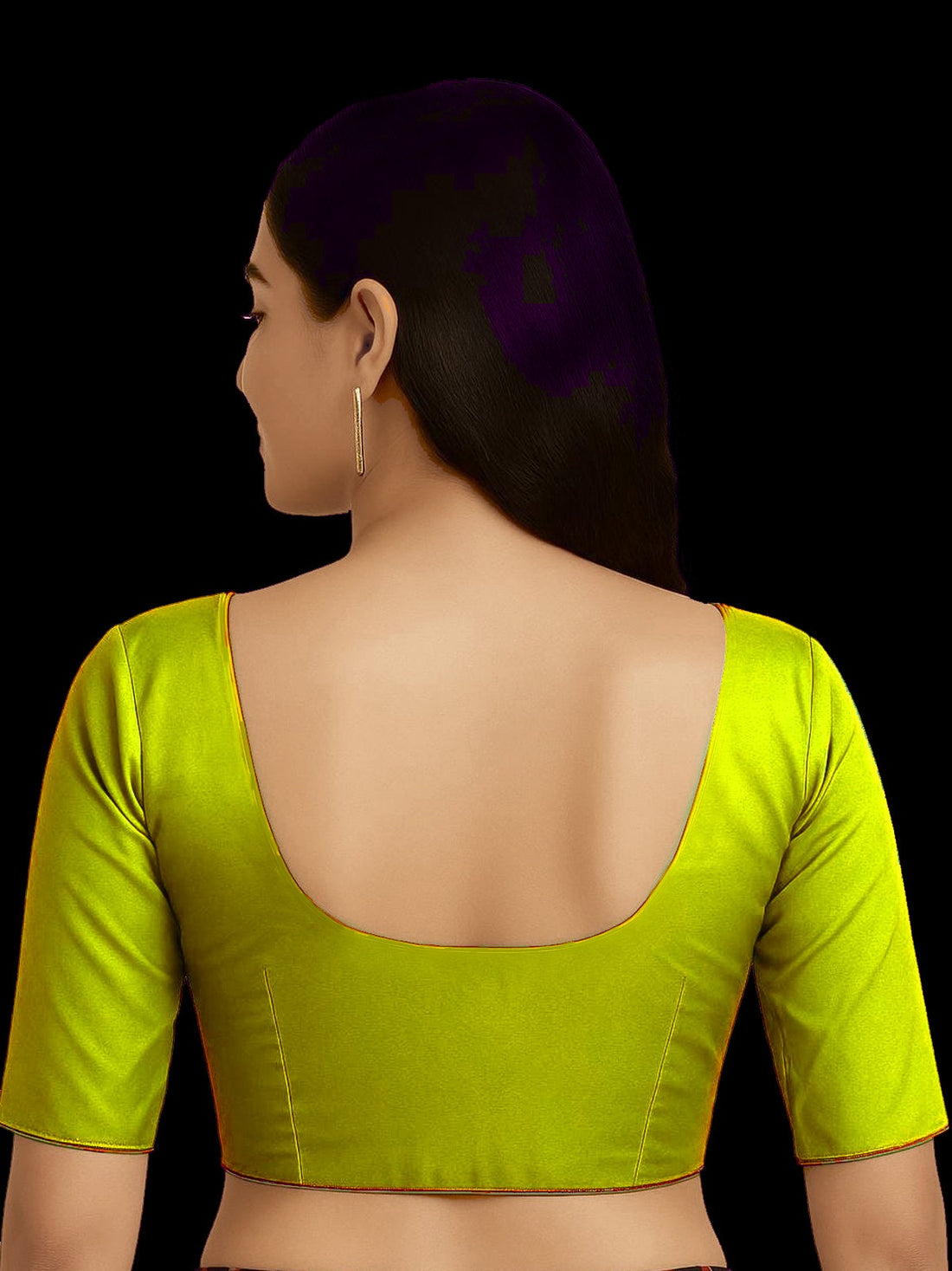 lime green Pure silk with lining blouse