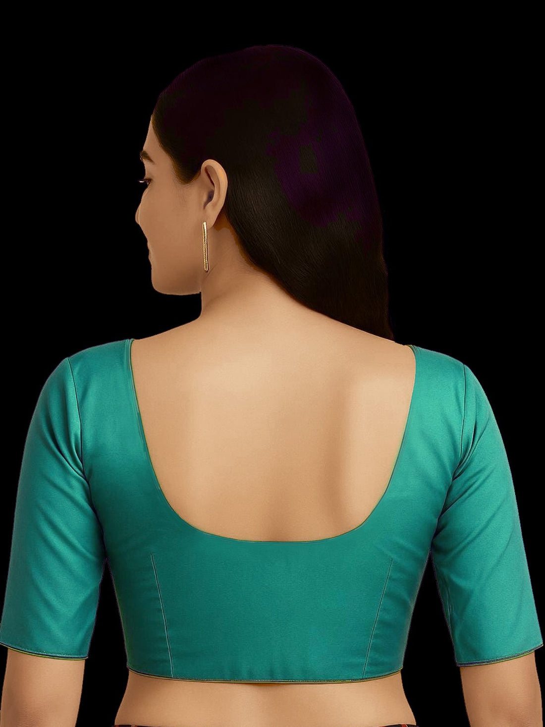 Turquoise Pure silk with lining blouse