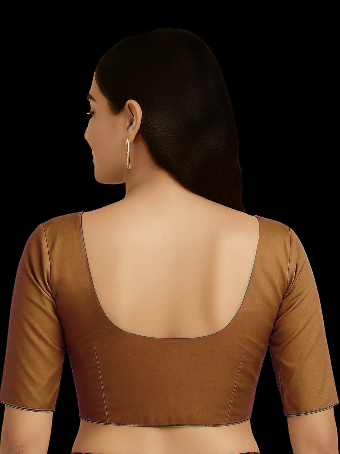 Brown  Pure silk with lining blouse