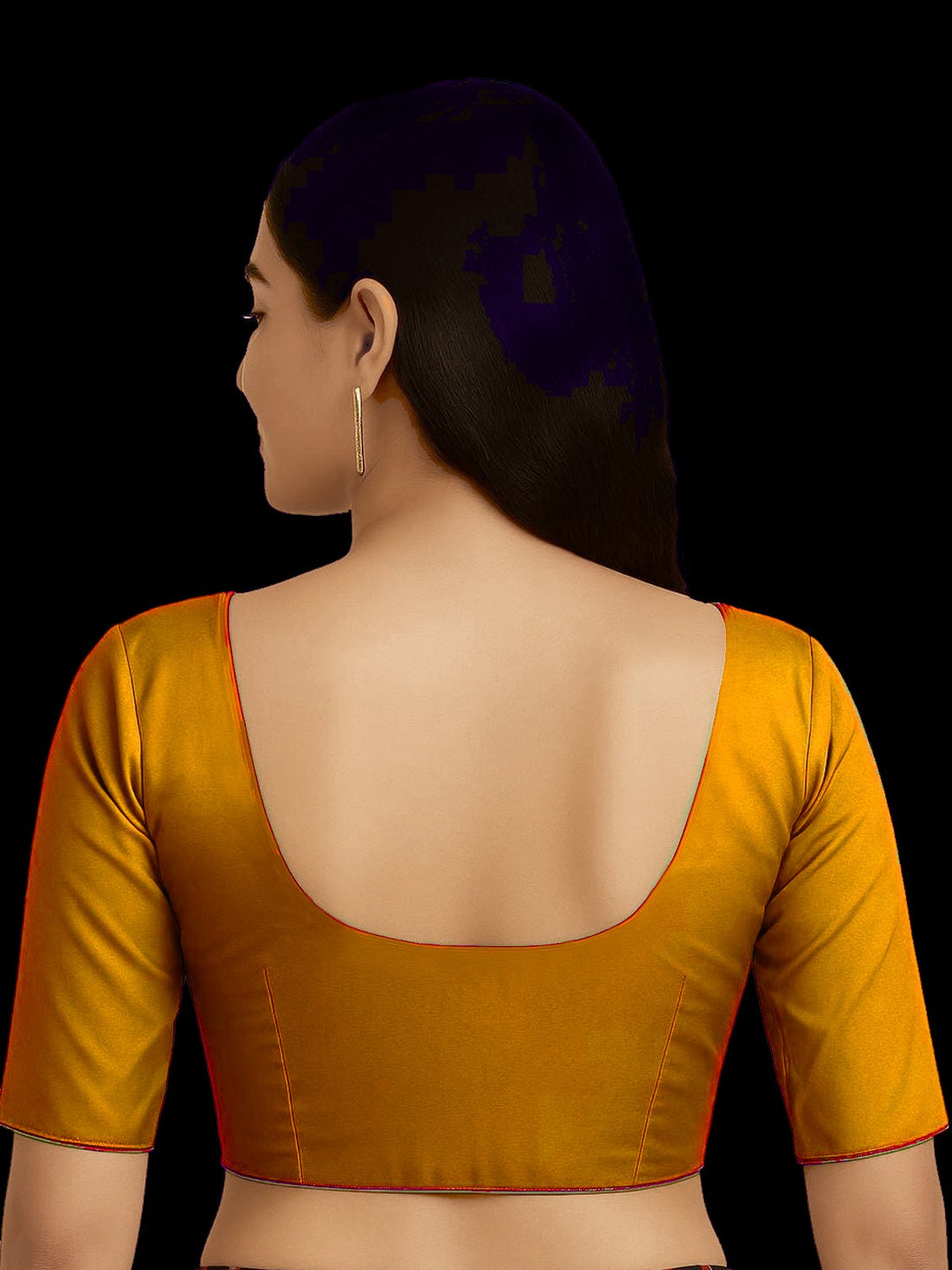 Dark Yellow Pure silk with lining blouse