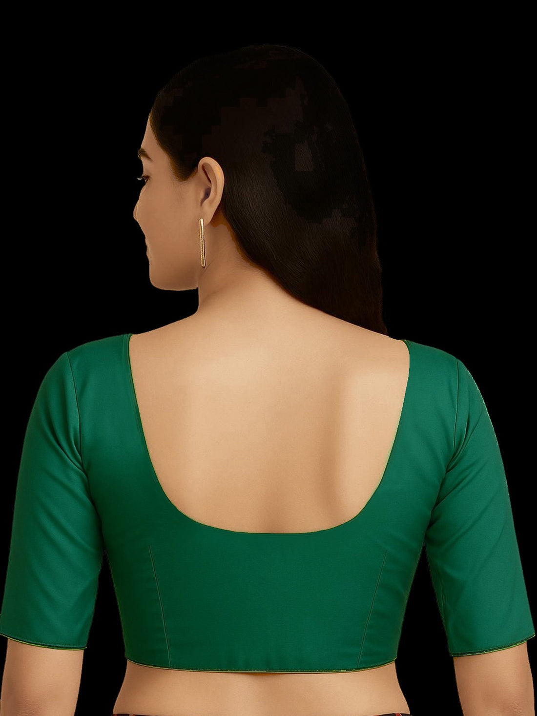 Dark Green Puresilk with lining blouse