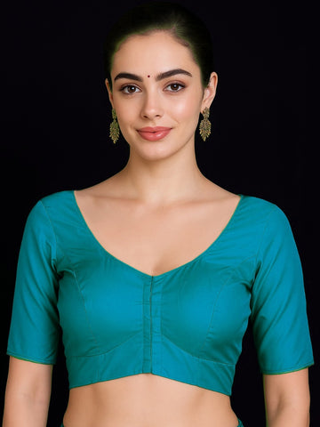 sky blue Pure silk with lining blouse