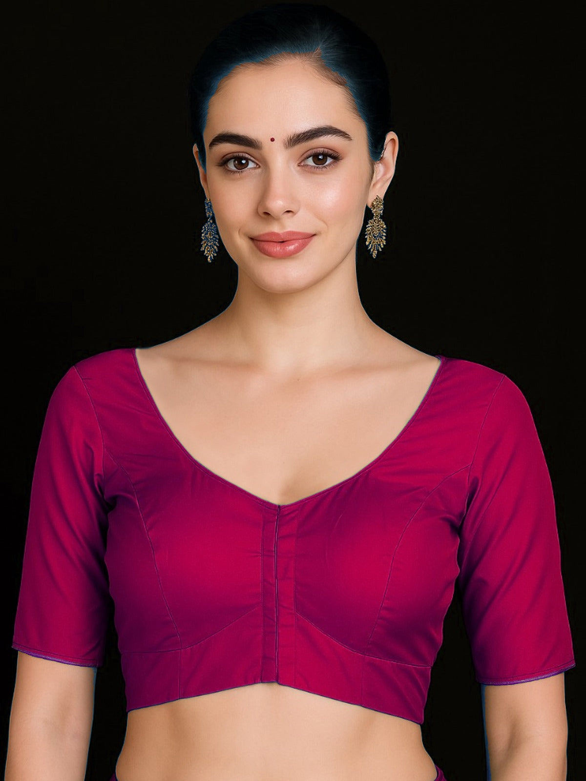 Purple Pure silk with lining blouse