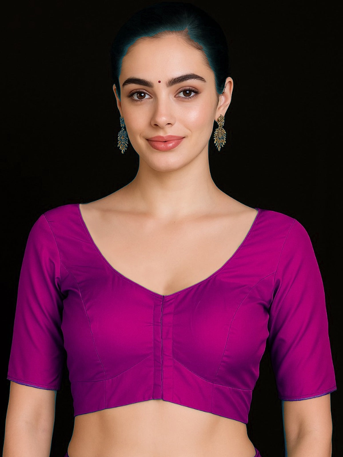Purple Pure silk with lining blouse