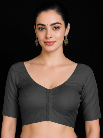 Grey Pure silk with lining blouse