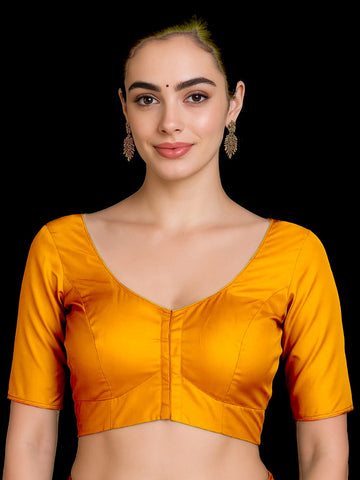 Bright Yellow silk with lining blouse