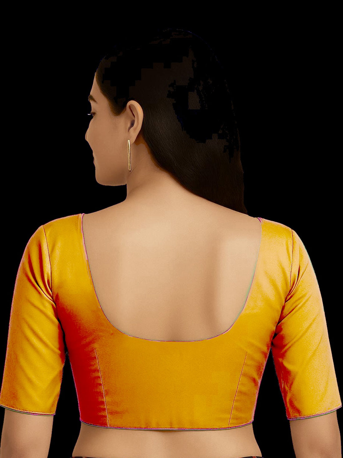 Bright Yellow silk with lining blouse