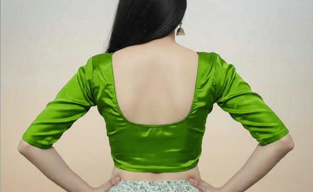 Green Pure silk with lining blouse