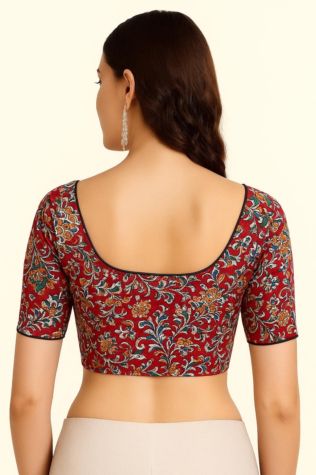 Kalamkari pure cotton with lining blose