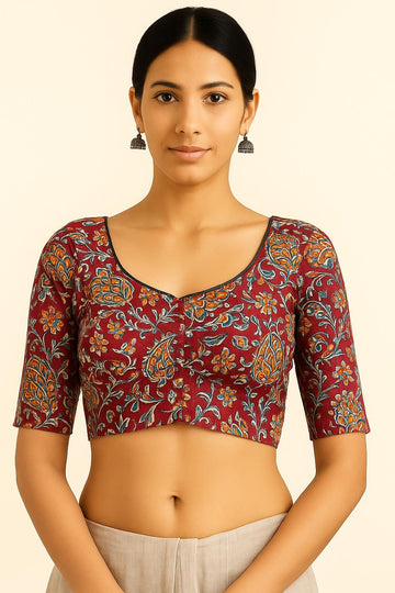 Kalamkari pure cotton with lining blose