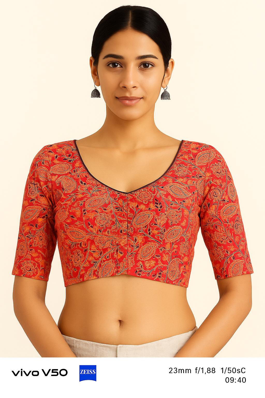 100% cotton with lining blouse