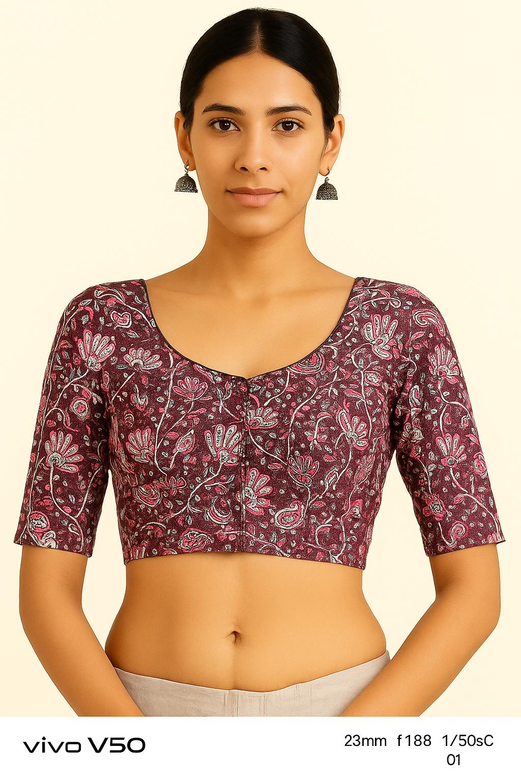 100% cotton with lining blouse